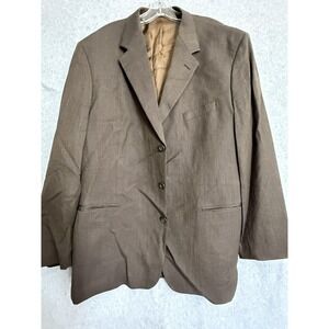 Lord West Suit Jacket Mens 48L Brown Wool Tweed 3 Button Classic Long Blazer
